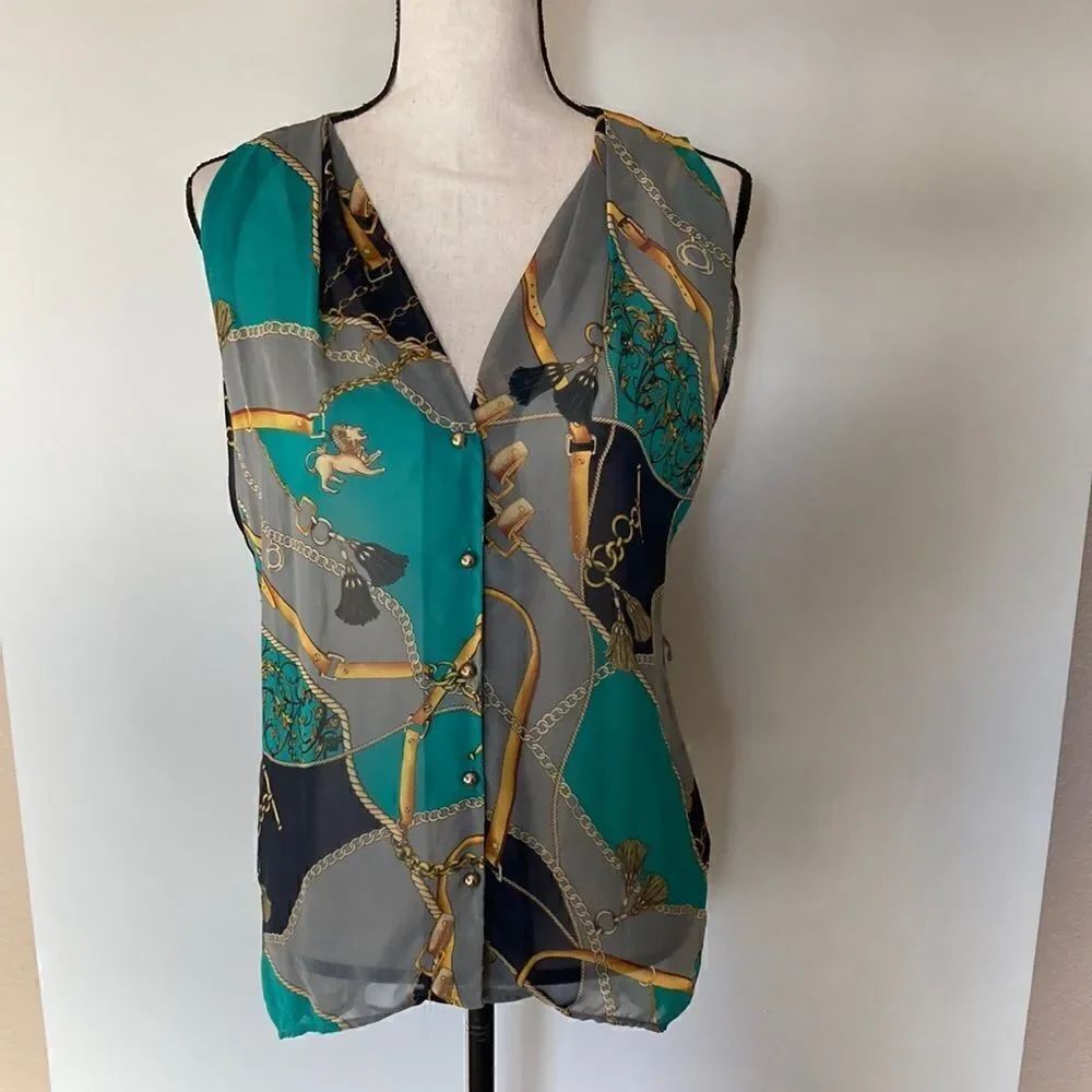 Foreign Exchange Unique Sleeveless Print top shirt M